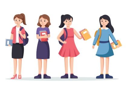 character girls student back school university concept 77417 2997
